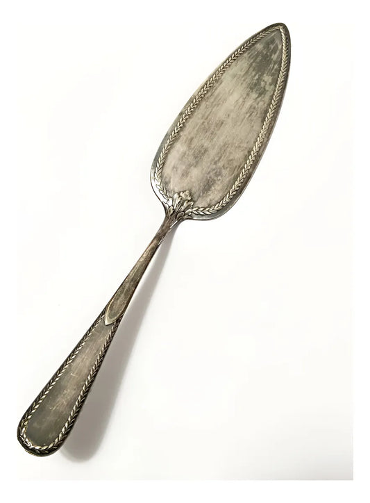 Talher Espátula Antiga Com Marca Cor Prata