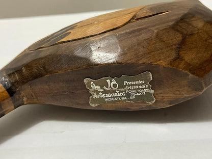 Par De Patos Em Madeira Esculpida À Mão - Antigas Esculturas