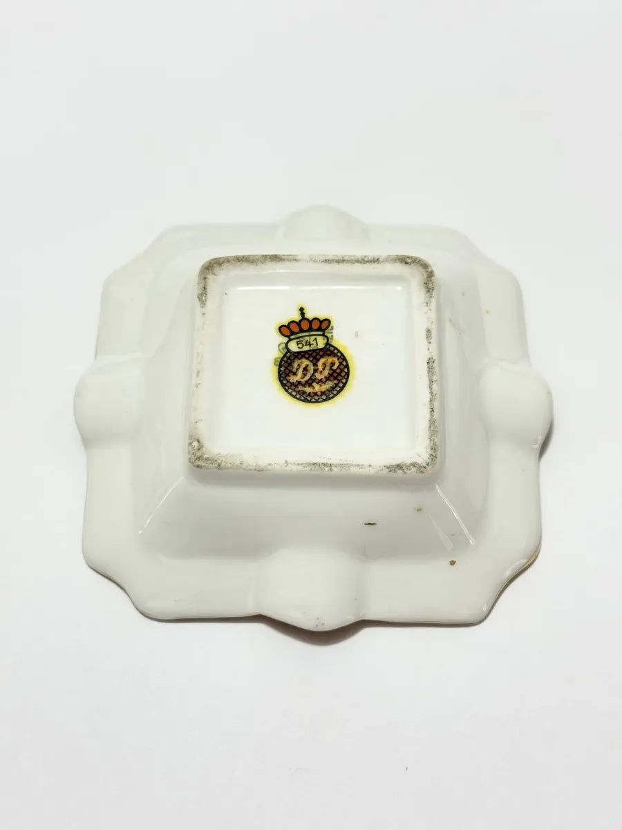 Cinzeiro Antigo Porcelana Europeia Fragonard Dourado