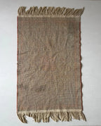 Tapete Antigo Estilo Oriental Vermelho Com Franjas 84cm