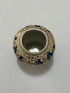 Vaso Mini Porcelana Antigo Pintado À Mão Assinado