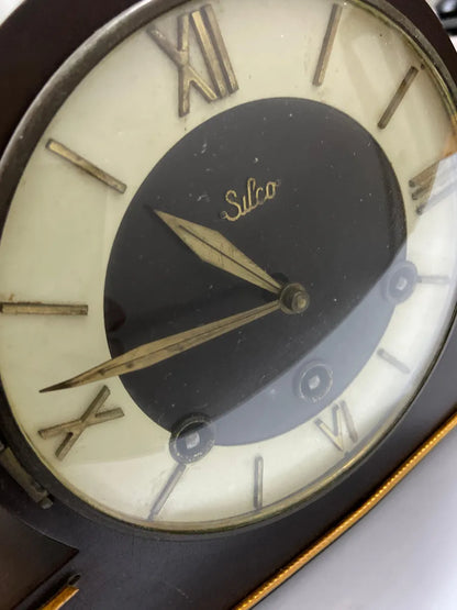 Relógio Antigo De Mesa Carrilhão Suiço Silco