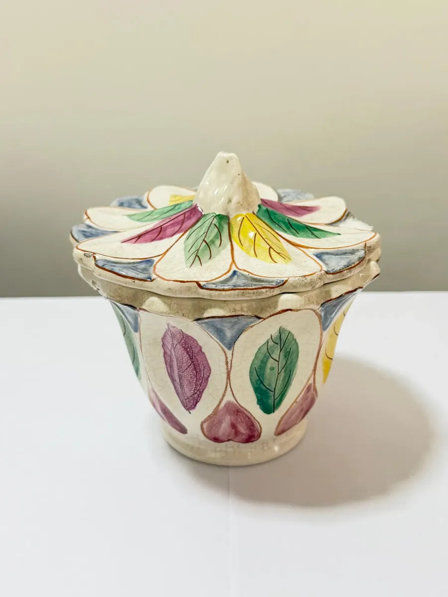 Bomboniere Antiga Ceramica Pintada a Mão C.A.S.P. Craquele