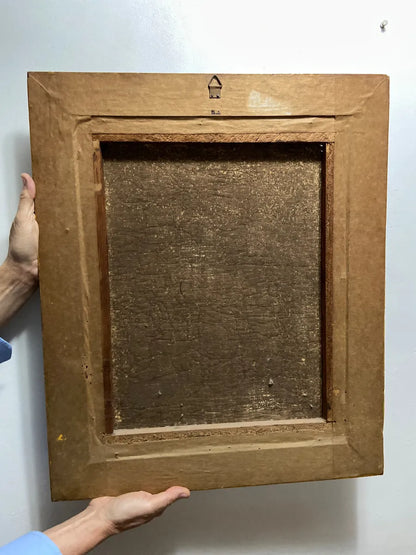 Quadro Antigo Cusquenho Nossa Senhora Moldura Dourada