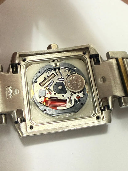 Relógio Antigo Cartier Tank Aço Dourado Quartzo