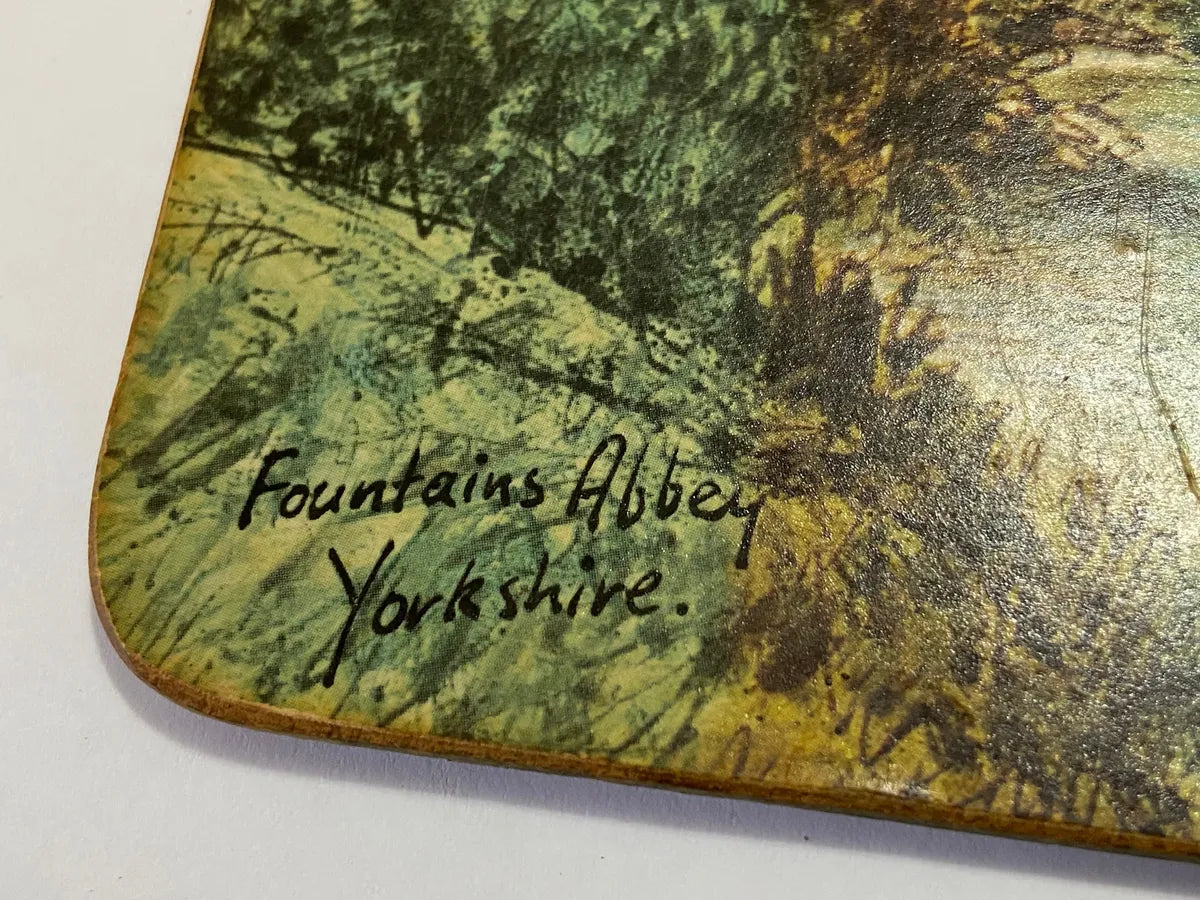 Placa Antiga Inglesa Arte De Alex Jawdokimow 1973 Fountains Inglaterra Antiga