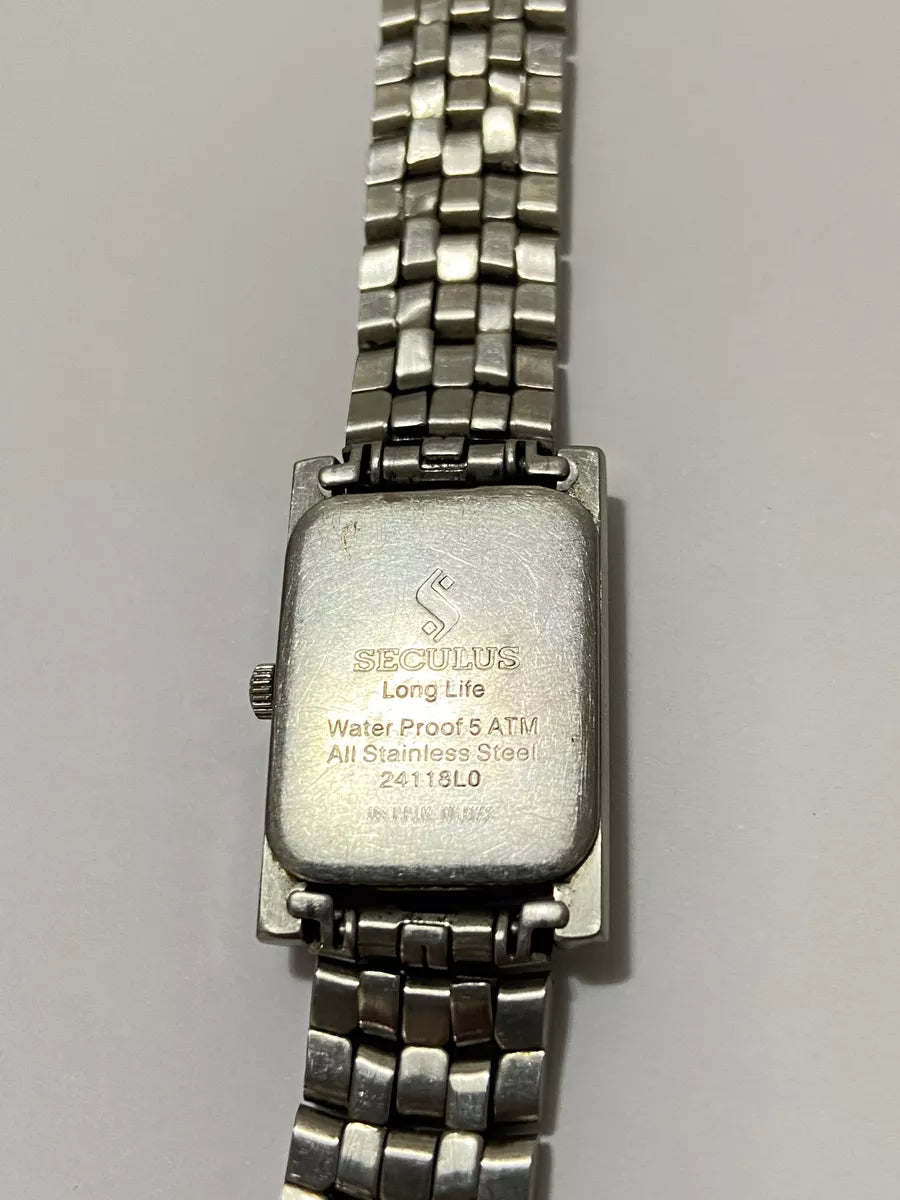 Relógio Antigo Seculus Long Life Quartz Water Resistant 50m Prateado