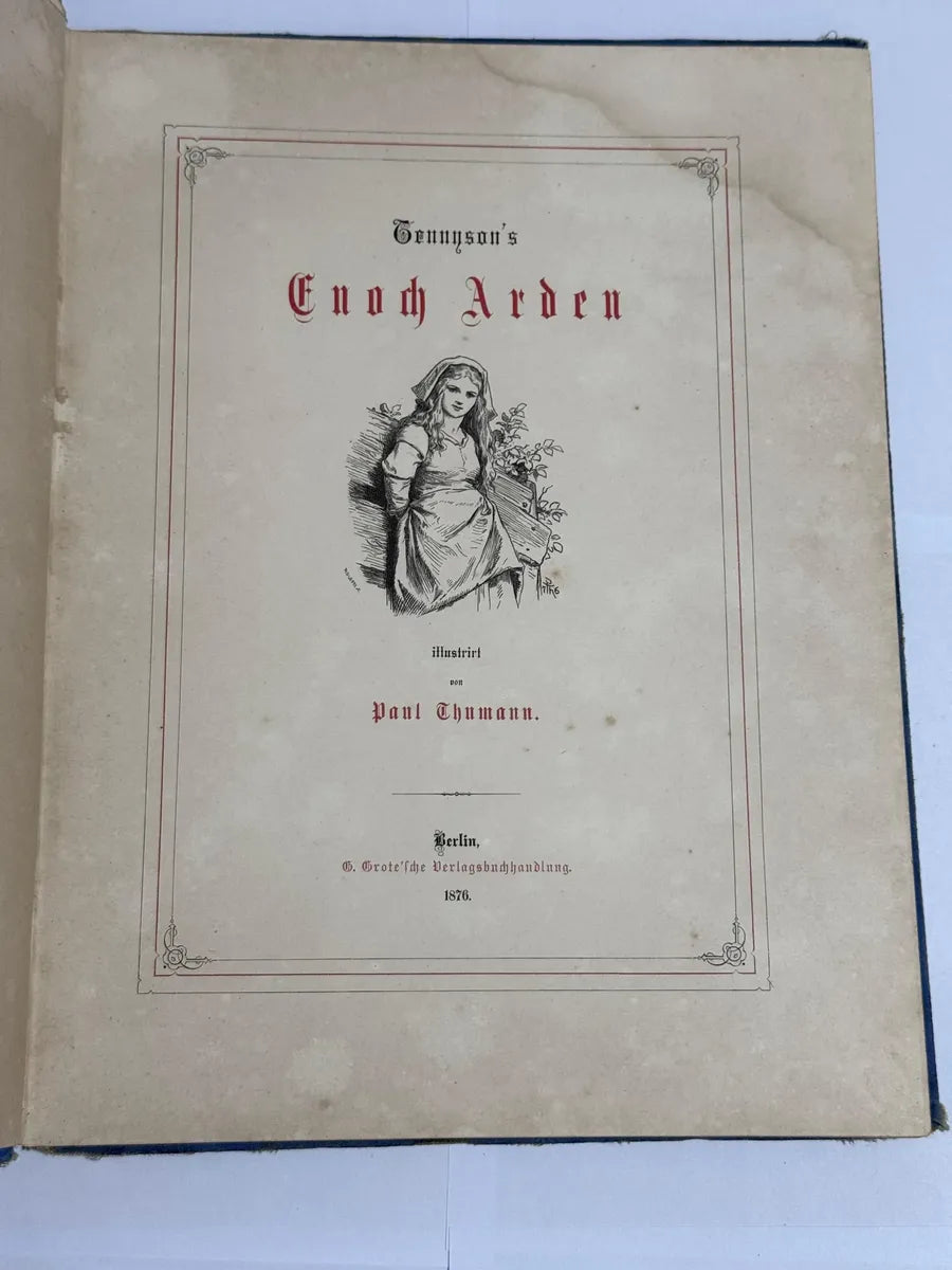 Livro Antigo Enoch Arden Tennyson Ilustrado 1876 Alemão