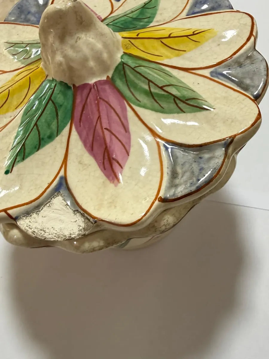 Bomboniere Antiga Ceramica Pintada a Mão C.A.S.P. Craquele