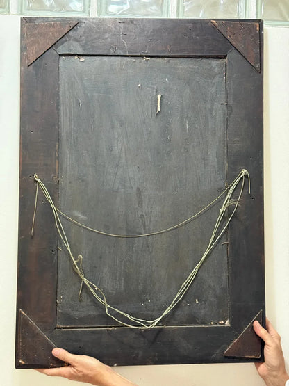 Quadro Antigo Cristo Coroa De Espinhos Pintura Ost Assinada