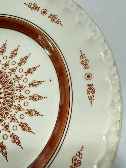 Antigo Prato Cerâmica Porto Ferreira Geométrico / Ornamental