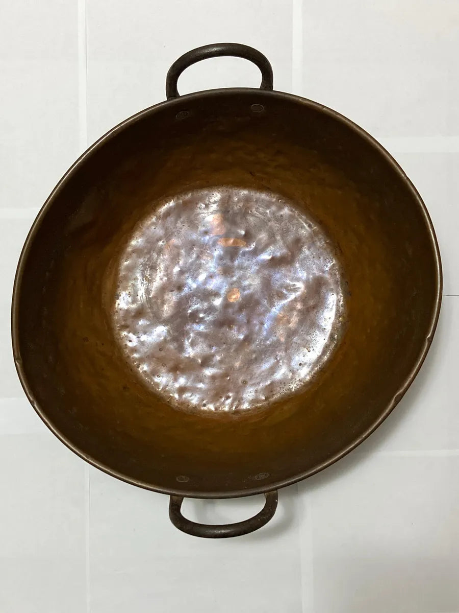 Caldeirão Antigo Em Cobre Com Alças 49cm