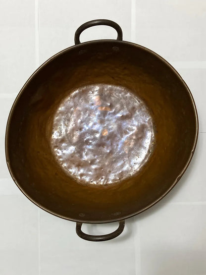 Caldeirão Antigo Em Cobre Com Alças 49cm