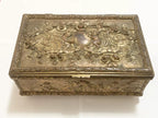 Antigo Porta Joias Caixa Cofre De Bronze Imperio Decorada