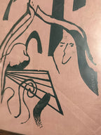 Quadro Antigo Arte Abstrata Com Figuras Estilizadas Déc 1960