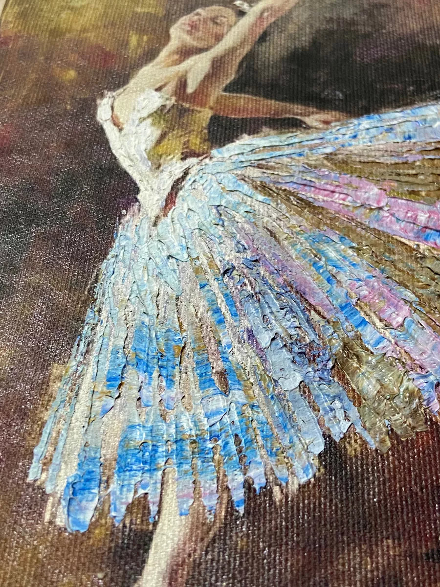Quadro Bailarina Clássica Russa - Pintura A Óleo Antiga
