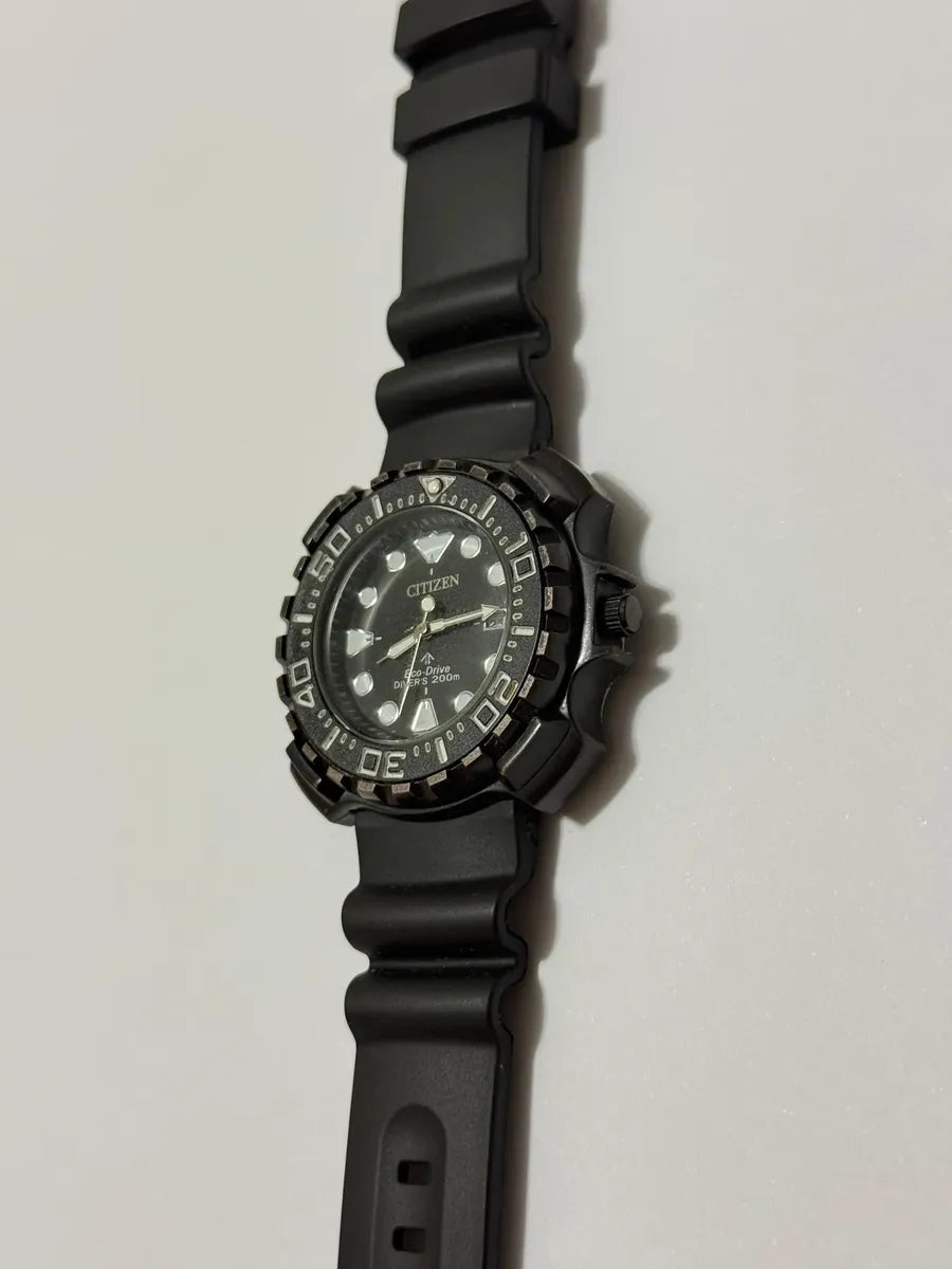Relógio Citizen Eco Drive Divers 200m Preto Funcionando Preto