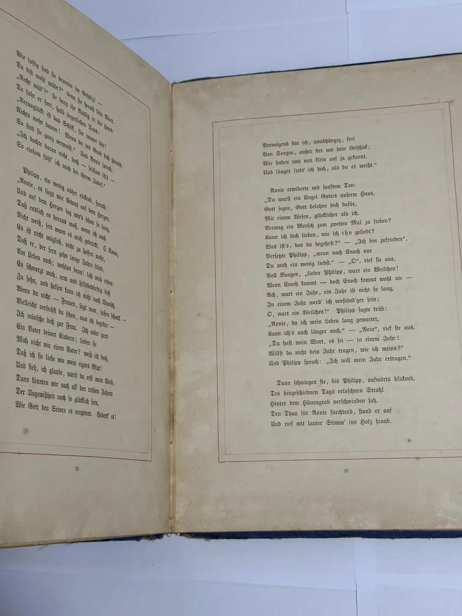 Livro Antigo Enoch Arden Tennyson Ilustrado 1876 Alemão