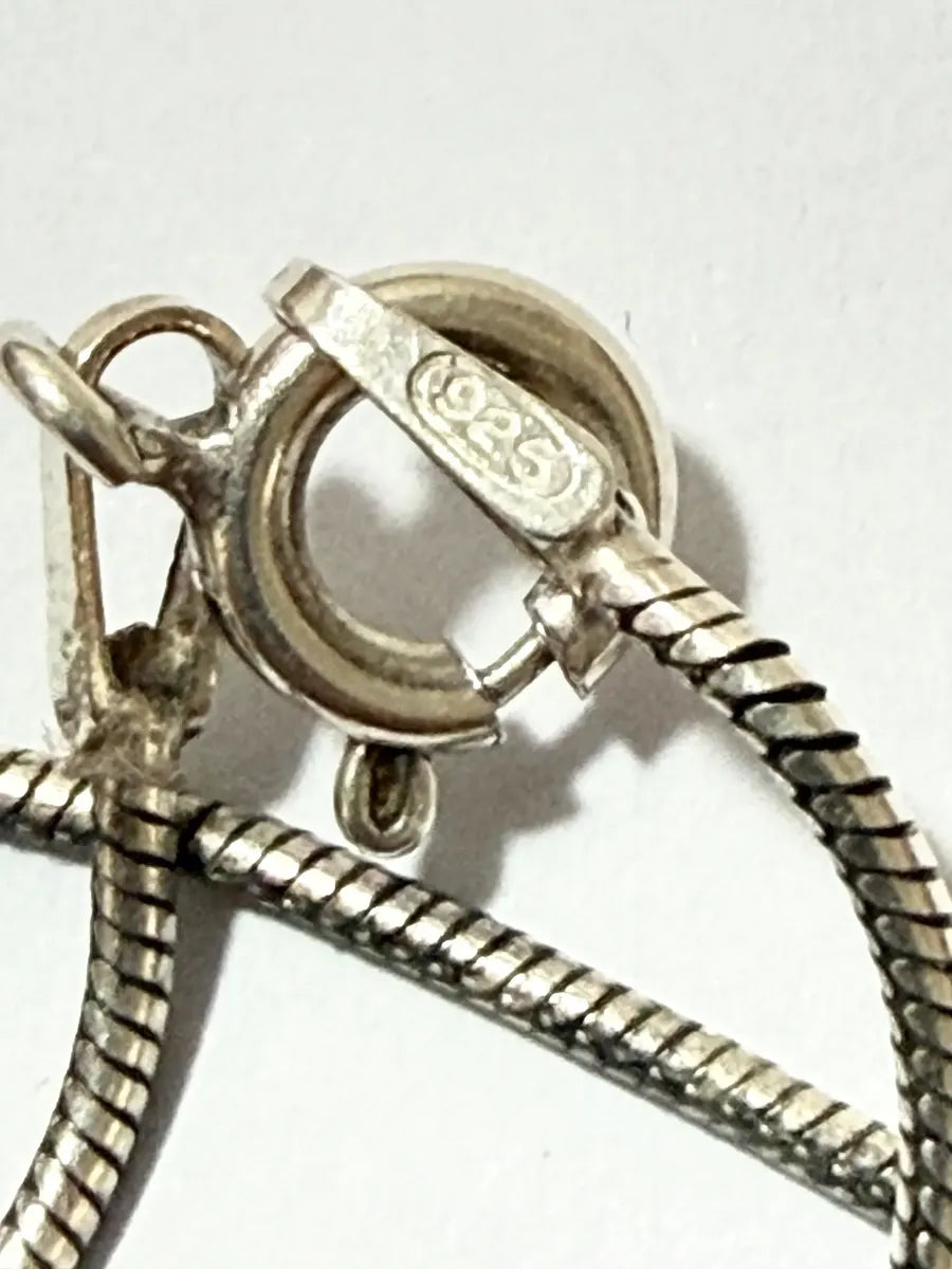 Colar Vintage Prata 925 Com Pingente Pérola Branca