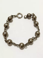 Pulseira Bolinhas Prata Antiga Ajustável