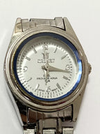 Relógio Antigo Orimet Prata Cristal Azul Japan Movt