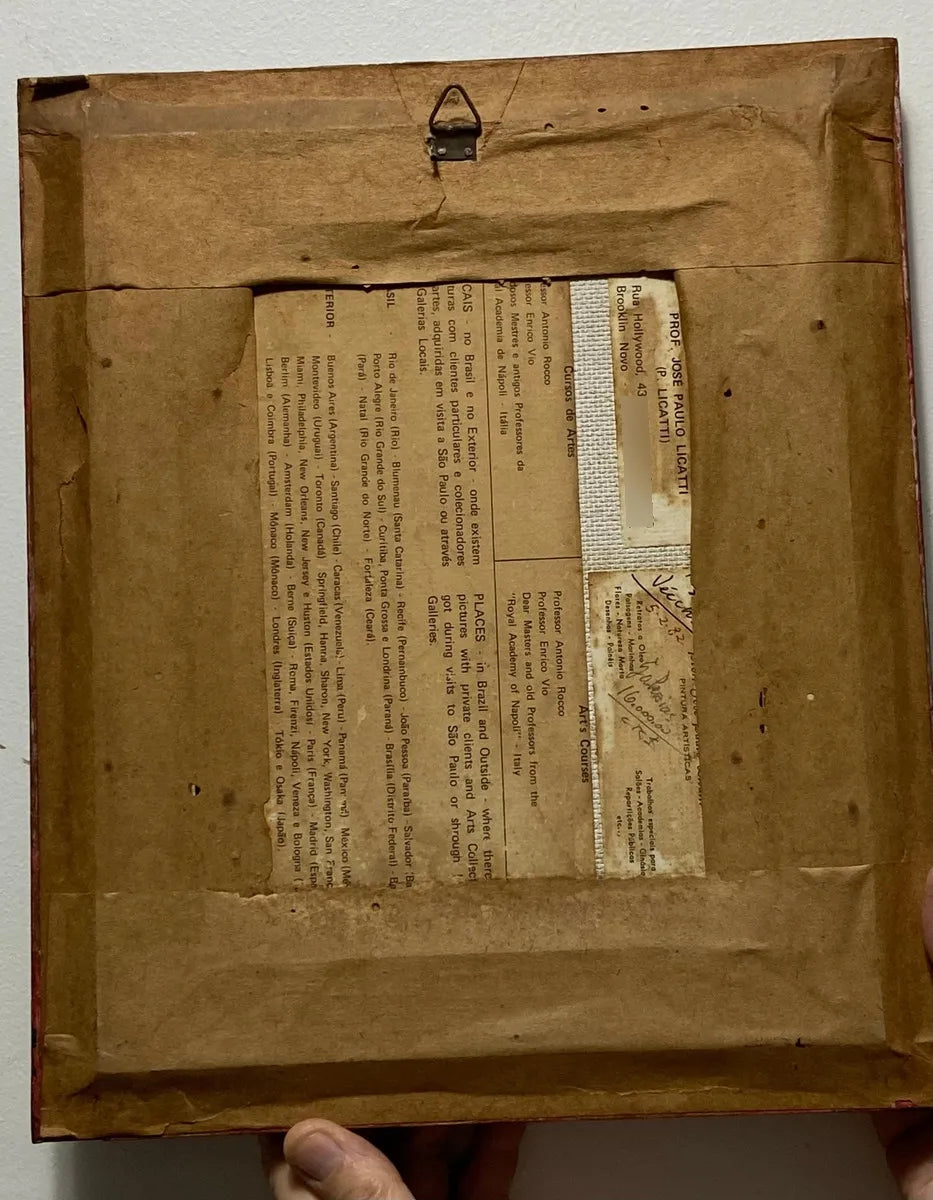 P. Licatti - Quadro Antigo Óleo S/ Placa - Retrato Masculino