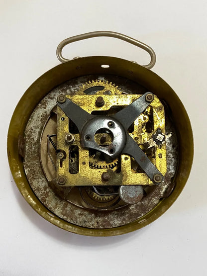 Relógio Despertador Mecânico Peter Alemão Década 50 Amarelo