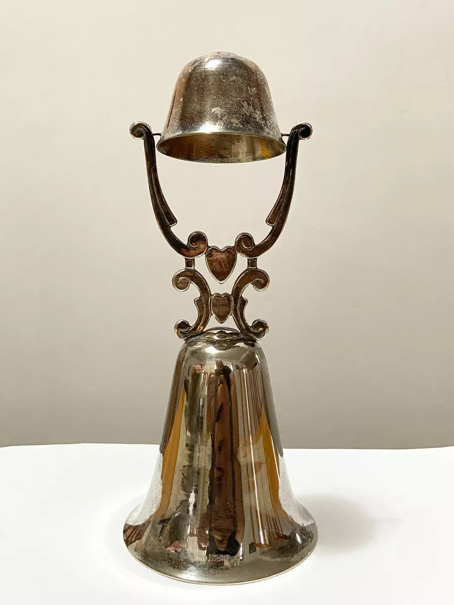 Antiga Raro Copo Cálice De Casamento Coração Cor Prata Prateado