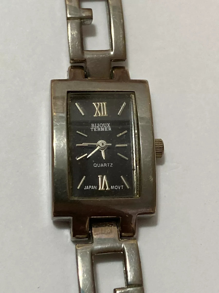 Relógio Antigo Bijoux Terner Prata Japan Movt