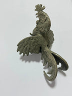 Escultura Antiga Galo De Briga Em Metal Prateado 16cm