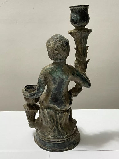 Escultura Antiga Porta Velas figura Neoclássica Greco Romana