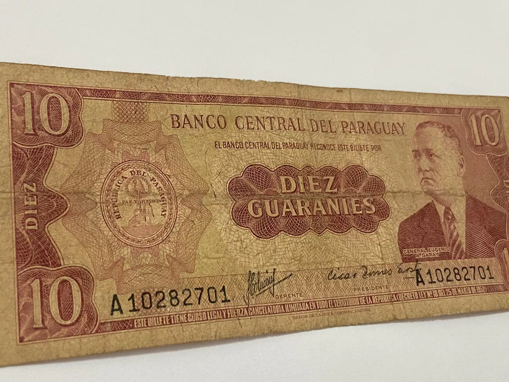 Cédula Antiga 1963 Paraguai 10 Guaranies