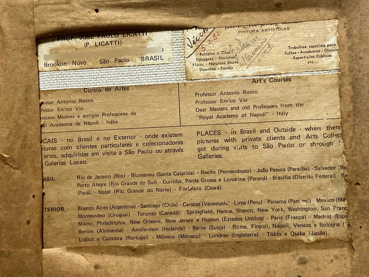 P. Licatti - Quadro Antigo Óleo S/ Placa - Retrato Masculino