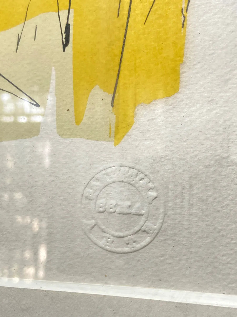 Quadro Abstrato Moderno Com Tons De Amarelo Colorido