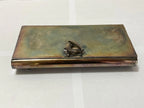 Cigarreira De Mesa / Estojo Antigo Em Metal Prateado 770g