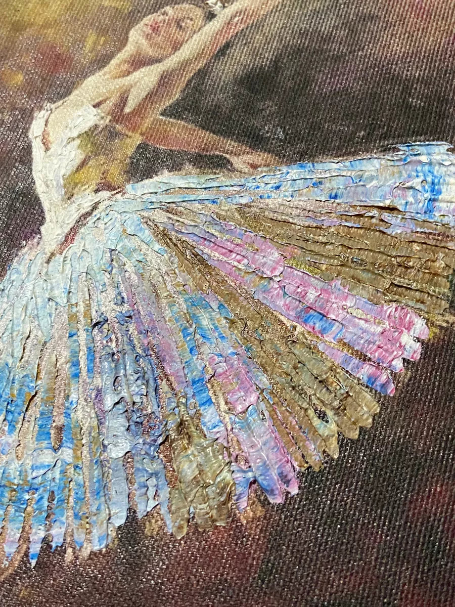 Quadro Bailarina Clássica Russa - Pintura A Óleo Antiga