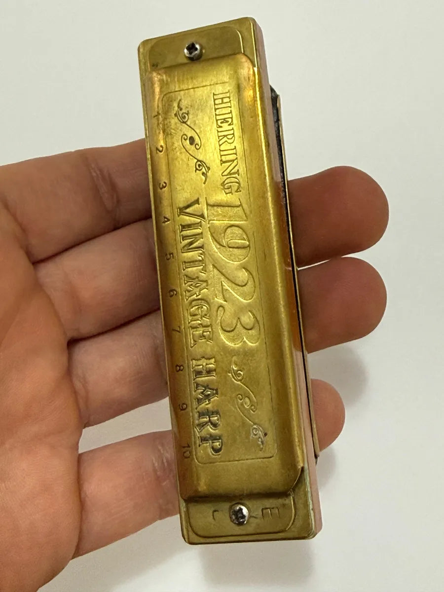 Gaita Antiga Hering 1923 Vintage Harp Com Estojo Original