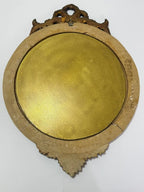 Espelho Antigo Rococó Madeira Entalhada Dourada Oval