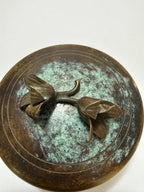 Caixa Porta Joias Antiga Art Nouveau Bronze Flores