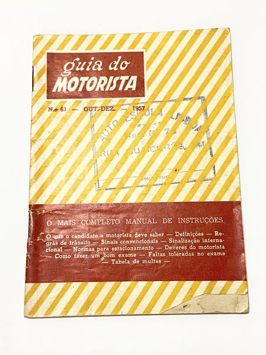 Livro Antigo Guia Do Motorista 1957 - O Mais Completo Manual De Instruções