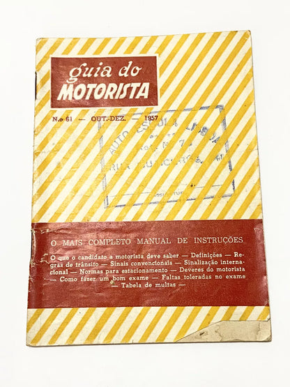 Livro Antigo Guia Do Motorista 1957 - O Mais Completo Manual De Instruções