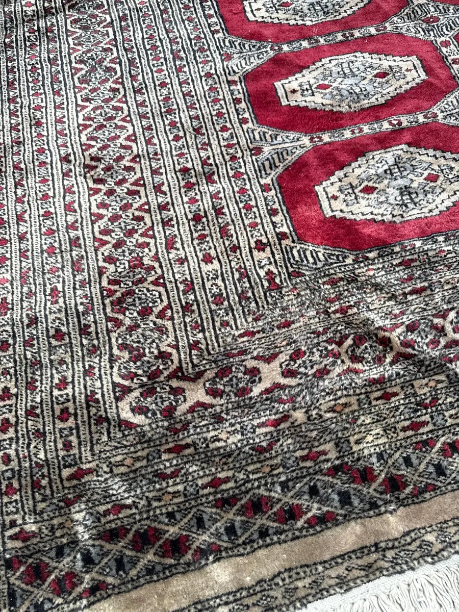 Tapete Bokhara Antigo De Lã Feito À Mão 350x250cm