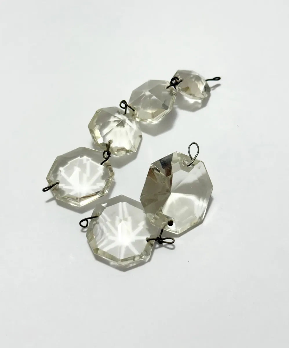 Cristais Lapidados Octogonais Diamante Para Lustre Antigo