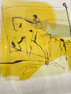Quadro Abstrato Moderno Com Tons De Amarelo Colorido
