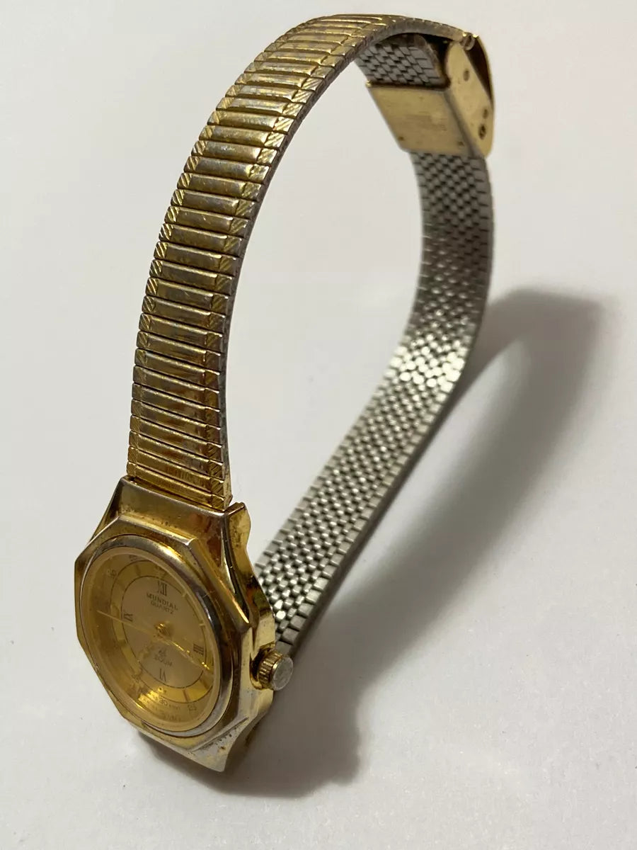 Relógio Antigo Suiço Mundial Quartz Swiss 200m Movt Dourado Dourado