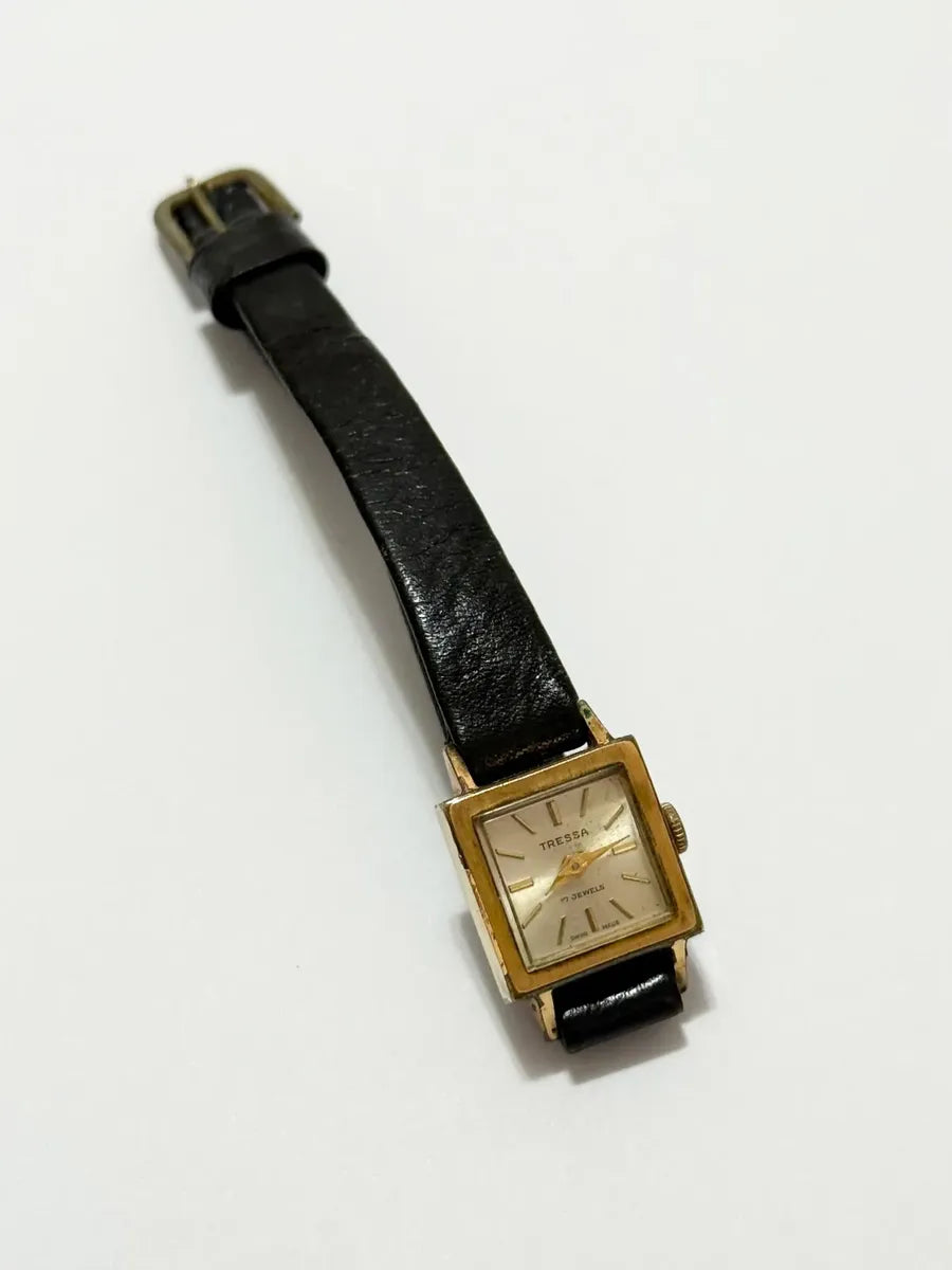 Relógio Antigo Suiço Tressa 17 Jewels Swiss Made Quadrado