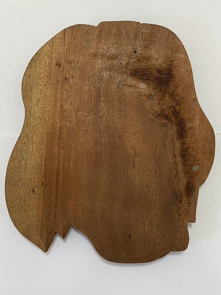 Escultura Rosto Em Madeira Índio Antiga Arte Indígena Marrom