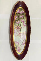 Travessa De Porcelana Antiga Florida Pintada À Mão Assinada