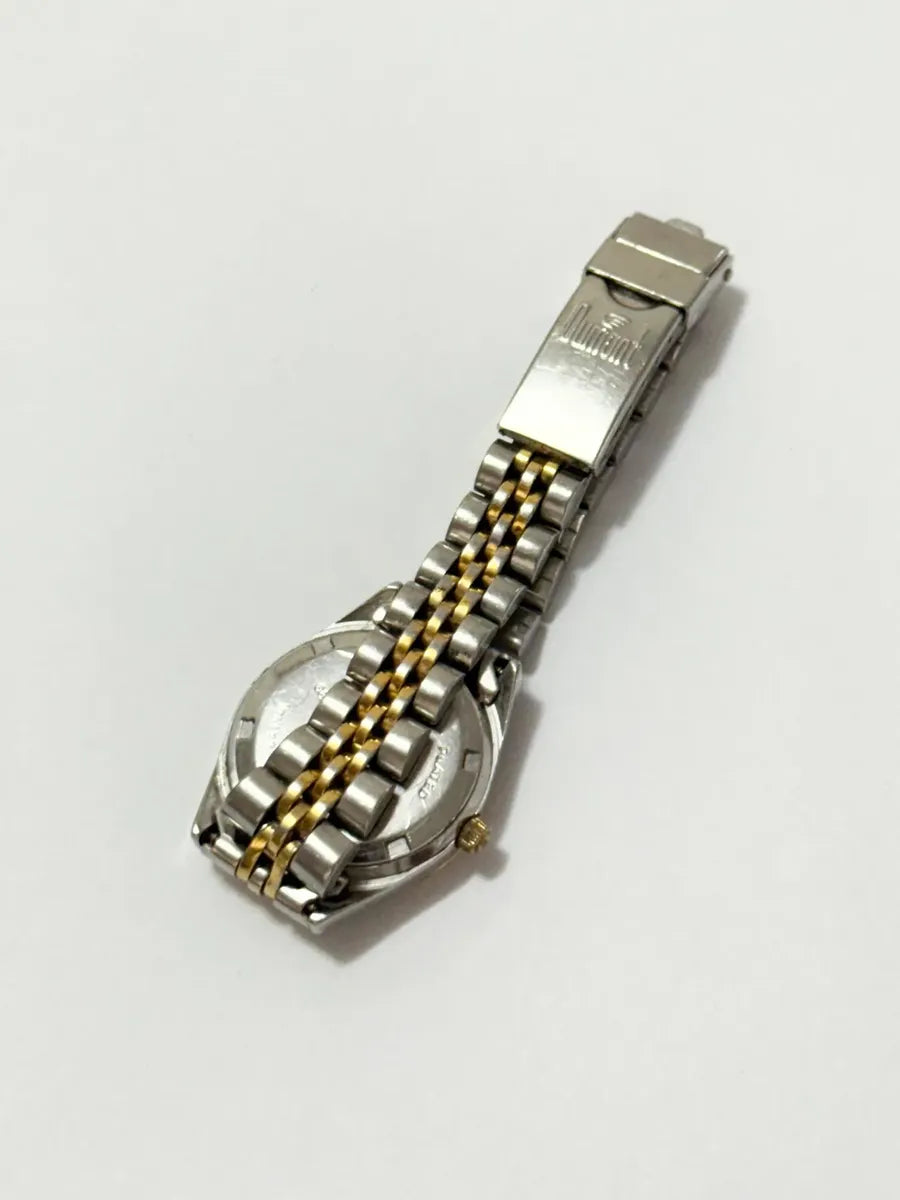 Relógio Antigo Dumont Saab Quartz Bicolor Banhado A Ouro