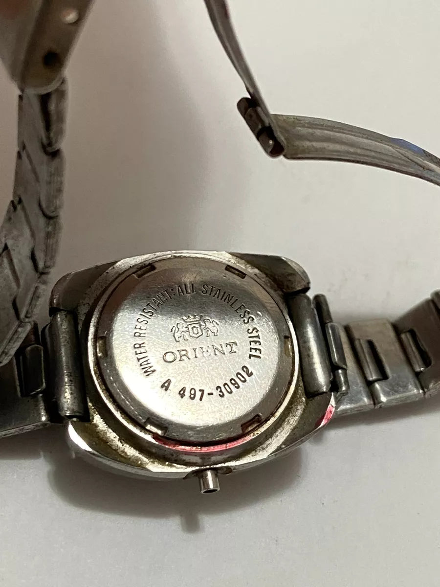 Relógio Antigo Orient 21 Jewels A497 30902 Prateado No Estado